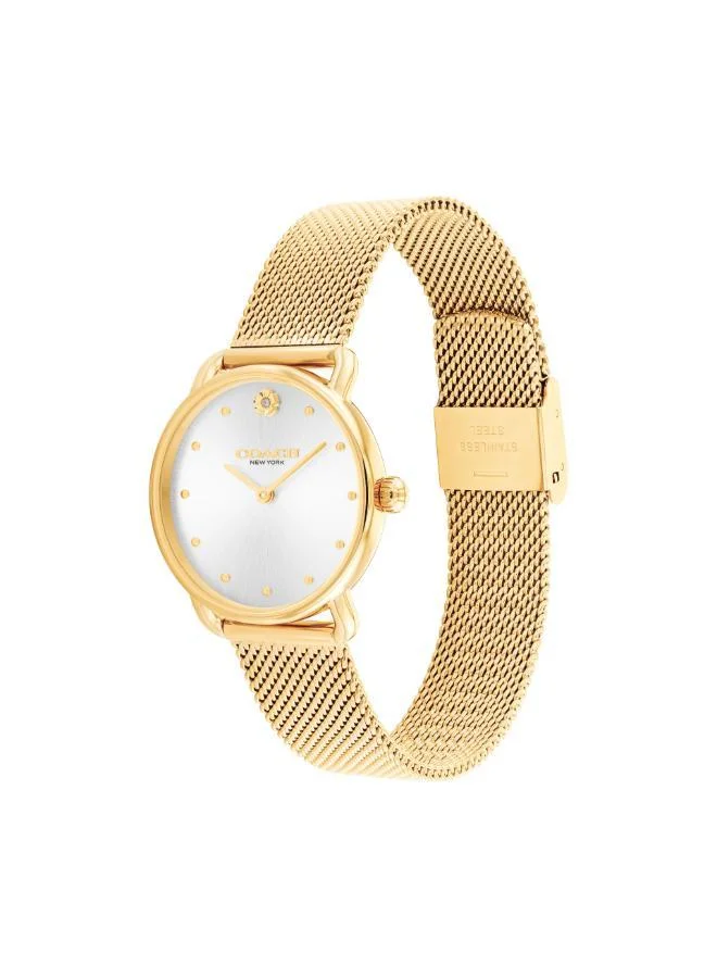 COACH 2-Hand Elliot Collection Quartz Movement Watch For Women With Gold-Tone Stainless Steel Bracelet - 14504223